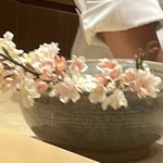 銀座 しのはら - 飾り用の桜スタンバイ