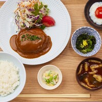 自家製デミグラスソース煮込み鶏ハンバーグ