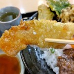 アンデルセン レストラン - 広島へそ丼の野菜の天ぷら(かぼちゃ)