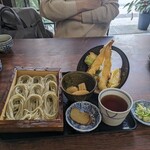 新潟のへぎそば たけ乃 - 大海老と野菜の天せいろ