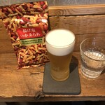麹町いづみや しろ - あがりビール・あげ塩いかあられ