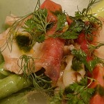 Italian Kitagawa - ◎◎◎◎春の貝　グリーンアスパラ トマト フェンネル　　ホッキ貝　ツブ貝　　美味！！