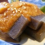 ごちそうぐれいぷはうす - 胡麻味噌こんにゃく　雪が降ってたからサービス♪(2014・2・14)