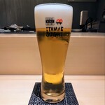 東京寿司 ITAMAE SUSHI -PRIME- - 生ビール（中）　800円