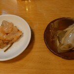 きくち - お通し(ふぐの塩こうじ漬け)、煮こごり