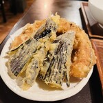 手打ちうどん　 いしづか - 野菜天ぷら三種　茄子、南瓜、薩摩芋