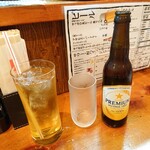 明石家 - サッポロアルコールフリー495円
ウーロン茶275円