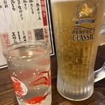 Kushiyaki Sumiya - 北の勝しぼりたて、ビールで乾杯