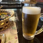 高柳じょんのび村 - まずは生ビールで潤して・・・