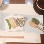 梅の花 - 梅の花ランチ（湯葉揚げ、生麩田楽）