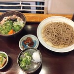 独活庵 - 日替わり定食:粗挽田舎そば+赤ナマコ丼セット　￥1,100