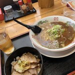 ラーメン焼肉 笑吉 - 中華そばとミニチャーシュー丼のセット