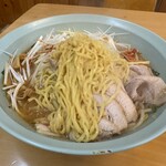 らーめんスーパー中華大陸 - ネギ味噌ラーメンの麺