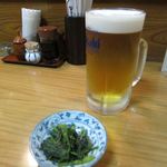 つくし - お通しと生ビール大201312