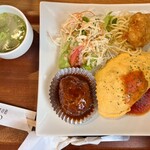 RORO - オムライス&デミグラスハンバーグ&白身魚のフリッタ