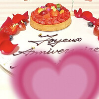 ラ ターブル ドゥ ジョエル・ロブション - お誕生日ケーキとメッセージプレート