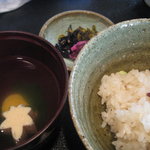 月見里 - 萩おこわと吸い物