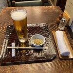 Muromachi Sunaba - 生ビール、お通し