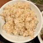 こぼうず - ランチメニュー「ピリ辛トンテキ定食」(1300円)の玄米ご飯