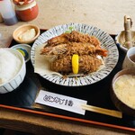 とんかつ播 藤江店 - ドデカエビフライ定食 1,650円(コーヒー付き)