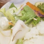 キッチン ブルー グローブ - サラダ、お新香で食べ進めます