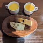 トラナス - ランチのスープとフォカッチャ