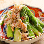 Hokkaido asparagus and hairy crab