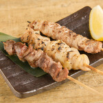 Assorted 3 types Yakitori (grilled chicken skewers)