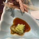 うなぎ 魚政 - 肝を茗荷と共に山葵醤油で頂くと驚くほど美味しい