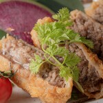 Minced Cow tongue cutlet