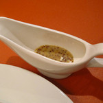 煉瓦 - ポークステーキセット　\1450　ステーキのソース