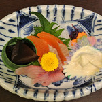 法師温泉 長寿館 - 造り （姫ます・生きくらげ・鯉洗い・とろ湯葉）