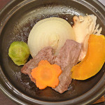 法師温泉 長寿館 - 鍋物 （牛ヒレ陶板焼）