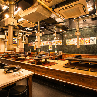 A relaxing and spacious sunken kotatsu table perfect for banquets