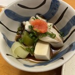榮太郎鮨 - お通し　牡蠣、豆腐の蒸し物