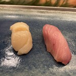 榮太郎鮨 - ホタテとブリ