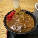 太田強戸PA フードコート - 黒醤油ラーメン+カレーセット。