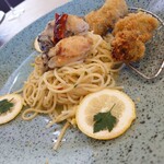 Pasta クオーレ - 【岡山県日生産】大粒牡蠣のレモンペペロンチーノ