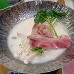 春日ホテル - 大和肉鶏豆乳鍋