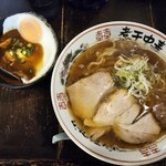 煮干結社 - 【朝ラー】かけラーメン＋ミニカレー＋目玉焼き　1000円