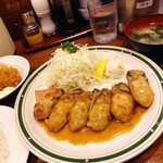 かつれつ四谷たけだ - 牡蠣バター定食（牡蠣増量+牡蠣フライ2ヶ）