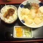 Yajirobee - もち入りおろしうどん＋プチみそかつ丼