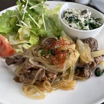 十五夜 - プルコギ風焼肉とほうれん草の白和え