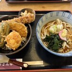 うどん市 - ちく玉天丼セット　冷