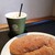 シャンパンベーカリー - 料理写真:揚げパン、アイスコーヒー