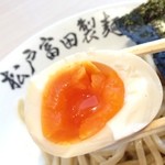 松戸富田製麺 - 2014/2/16　半熟味玉　アップ♪