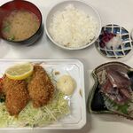 かご平 - '24/04/11 あじさしみとアジフライ定食（税込1,650円）