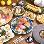海鮮と地鶏酒場 富乃家 - 料理写真:料理集合