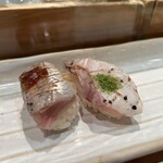 Sushi Kappou Hanaemaki - イシダイの炙り・イワシ