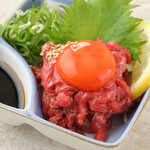 Premium grilled Wagyu beef yukke